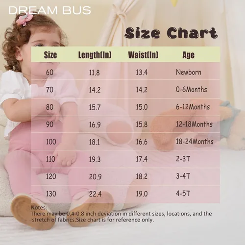 Miniatura 6 de Paquete de 5 pantalones de bebé para niña, pantalones acanalados con volantes acampanados, leggings para bebé, pantalones acampanados para niña
