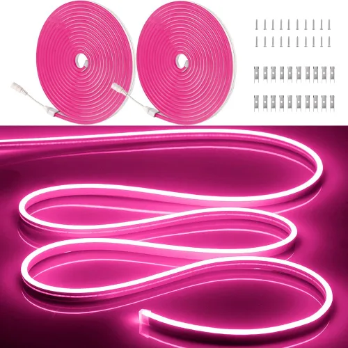 Miniatura 18 de Tiras de Luces LED de Neón Blancas de 12V - 16.4 Pies Flexibles Impermeables Cortables, Luces de Cuerda de Neón de Silicona Flexible para Cocina