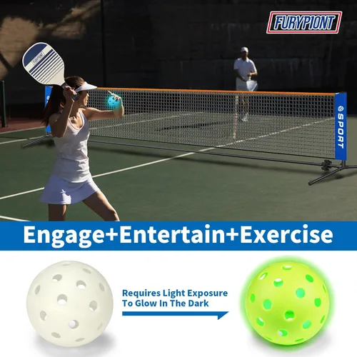 Miniatura 4 de 10 FT Mini Portable Pickleball Net Equipment Set - Tennis Net for Driveway Backyard, 2 Pickleball Paddles, 8 Pickleballs and Potable Carry
