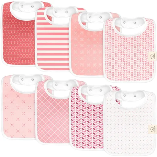 Miniatura 19 de KeaBabies Paquete de 8 baberos orgánicos para bebés para niños y niñas - Baberos súper absorbentes de algodón para bebé niña y niño, baberos