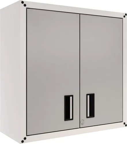 Miniatura 8 de para el hogar, gabinete de pared de acero listo para armar con dos puertas (negro)