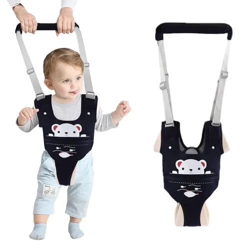 Miniatura 13 de Arnés de mano para caminar para bebé, cinturón ajustable para niños pequeños, arnés para caminar de pie, ayudante de aprendizaje con entrepierna Azul