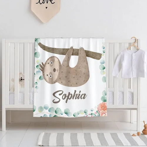 Miniatura 12 de Mantas de bebé personalizadas con diseño de animales, manta personalizada con nombre para niños y niñas, manta de bebé personalizada, regalos