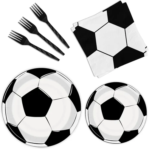 Miniatura 10 de 96 platos y servilletas de fútbol - Decoraciones y recuerdos para fiestas de cumpleaños