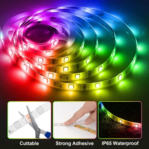 Miniatura 2 de Kit de tiras de luces LED, tira de luces LED RGB de 2 x 6.56 pies para retroiluminación LED de TV de 40 a 60 pulgadas, tira de luz que cambia