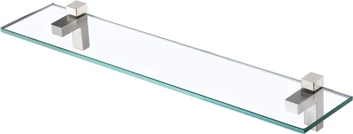Miniatura 13 de KES BGS3201S35-2 - Estante de vidrio templado de 14 pulgadas de grosor para montaje en pared, rectangular, soporte de níquel cepillado, BGS3201S35-2