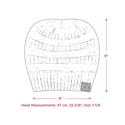 Miniatura 6 de C.C Exclusives - Gorro de invierno para mujer con agujero para coleta o moño, gorro beanie para mujer (MB-20A)