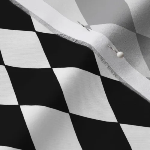 Miniatura 8 de Spoonflower Tela - Diamantes Negro Blanco Pequeño Diamante Cuadros Geométrico Impreso en Tela de Gasa Cuarto Grasa - Costura Ropa de Moda Vestidos