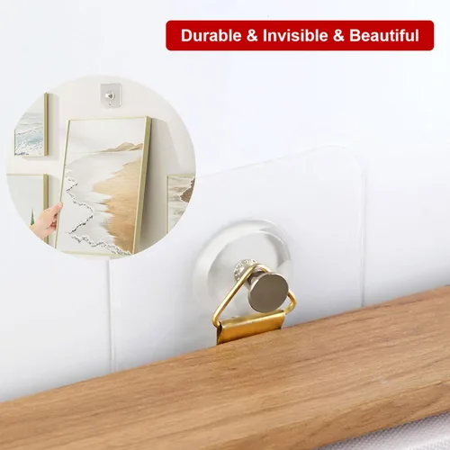 Miniatura 3 de 14 Piezas de Percheros para Fotos Sin Clavos, Percheros de Pared Sin Clavos, Ganchos Adhesivos de Pared Comando para Colgar Fotos Adecuados