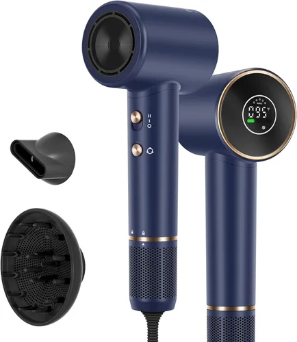 Miniatura 9 de PARWIN PRO BEAUTY Secador de pelo Air-Sonic con difusor, pantalla LED HD y secador iónico de alta velocidad de 110.000 RPM, rizadores de envoltura