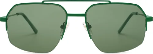 Miniatura 30 de SOJOS Trendy Aviator Sunglasses Mens Womens Retro Double Bridge Metal Frame Semi-Rimless Shades SJ1191