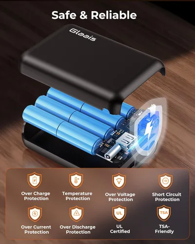 Miniatura 6 de Glaais Chaleco térmico de 5 V, 7,4 V, 18400 mAh, batería compatible con ORORO, batería para chaleco térmico con LED, batería recargable