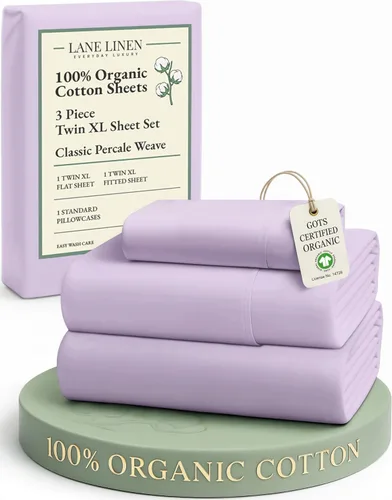 Miniatura 30 de LANE LINEN Sábanas 100% algodón orgánico para cama tamaño King, sábanas de percal suave, transpirables, de lujo, estilo hotelero, lavables a 09