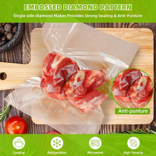 Miniatura 4 de Bolsas selladoras al vacío para almacenamiento de alimentos, antipinchazos, paquete de 150 galones de 11 x 16 pulgadas, 8 x 12 pulgadas y 6 x 10