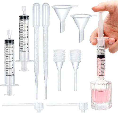 Miniatura 10 de 10 piezas de kit de herramientas de recarga de perfume, herramientas de transferencia de dispensador de perfume de plástico, juego de herramientas