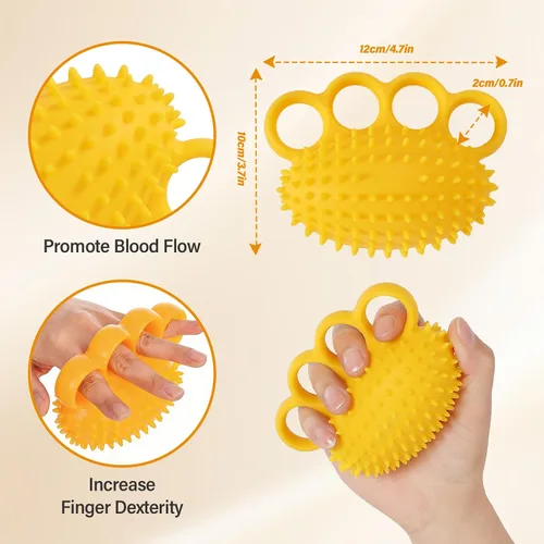 Miniatura 9 de Fanwer Bola de estrés para ejercicio de mano, entrenador de fuerza de agarre, fortalecedor de manos para terapia física, fortalecedor de dedos