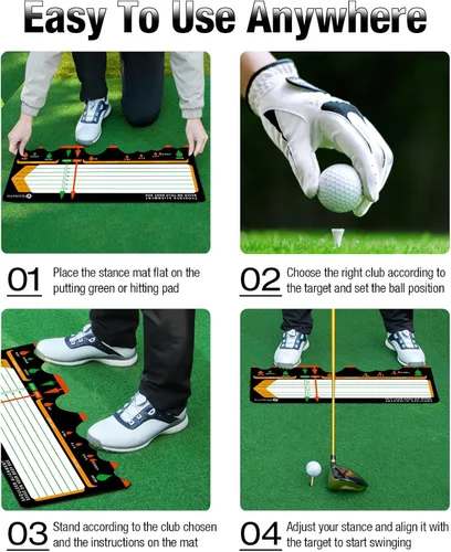 Miniatura 5 de Alfombrilla de entrenamiento de golf para principiantes Asistencia de postura y corrector de postura de nivel básico con ayuda de entrenamiento