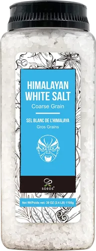 Miniatura 12 de Soeos Sal blanca del Himalaya de grano fino, 80 onzas (5 libras / 5.0 lbs), sal para cocinar, hornear, condimentar y uso diario en la cocina