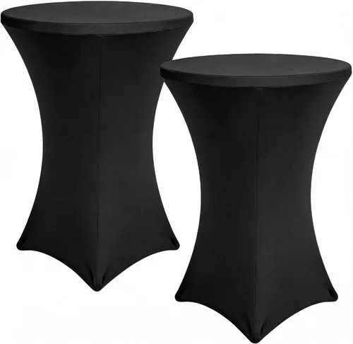 Miniatura 16 de Mantel para mesa de cóctel, paquete de 2 manteles de cóctel ajustables de elastano, manteles redondos elásticos para bar, boda, fiesta, banquete