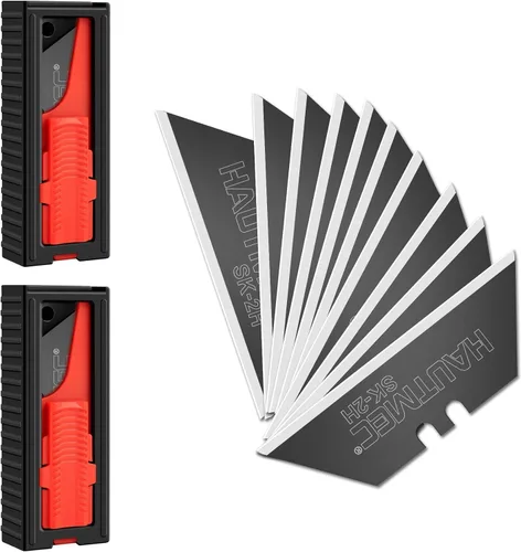Miniatura 8 de HAUTMEC SK2H HT0265 - Cuchillas de corte de caja con dispensador de seguridad y revestimiento negro resistente al óxido, cuchillas de repuesto ultra
