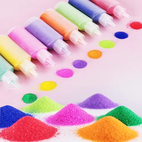 Miniatura 4 de Zddaoole Kit de Arena Artística de 32 Piezas - Arena Escénica de 12 Colores Con 20 Hojas de Tarjetas de Pintura de Arena Arte, Artes y Manualidades
