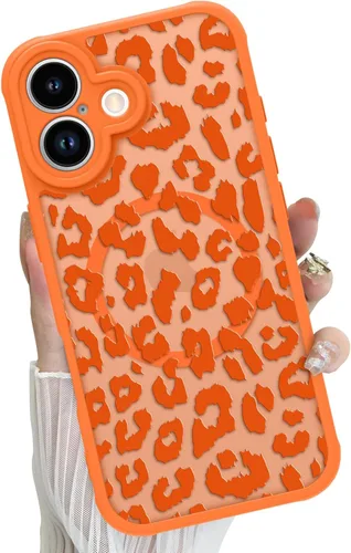 Miniatura 83 de Funda magnética para iPhone 17 Pro [compatible con MagSafe], bonita funda de moda con estampado de leopardo negro, translúcida, mate, parte trasera