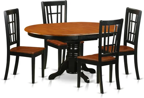 Miniatura 10 de East West Furniture KENI5-BCH-C - Juego de muebles de comedor de 5 piezas, incluye una mesa de cocina ovalada con hojas de mariposa y 4 sillas