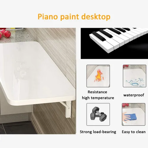 Miniatura 5 de Mesa plegable para colgar en la pared, mesa de comedor de cocina, escritorio flotante multifunción, escritorio para niños, 33 tamaños