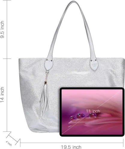 Miniatura 2 de GAYI URBAN - Bolsa de mano con purpurina para mujer, bolso de mano de oropel brillante, bolso de hombro grande con lentejuelas