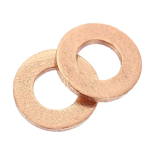 Miniatura 22 de uxcell Arandela Plana M6, 50 Piezas Arandelas de Anillo Plano de Cobre de 12mm de Diámetro Exterior Junta de Sellado de Metal para Tornillos, Pernos