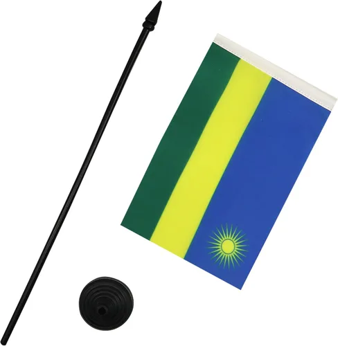 Miniatura 173 de AZ FLAG Sierra Leone Bandera de mesa 5'' x 8'' - Bandera de escritorio de Sierra Leona 21 x 14 cm - Bastón y base de plástico negro