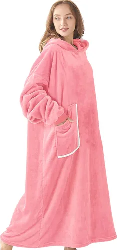 Miniatura 8 de BEDELITE Fleece Wearable Blanket Hoodie with Sleeves and Pocket, Long Oversized Blanket for Women Men&Teen,plush