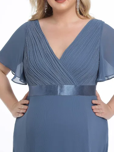 Miniatura 3 de Ever-Pretty Women Chiffon V Neck Plus Size Maternity Party Dresses for Baby Shower 20795