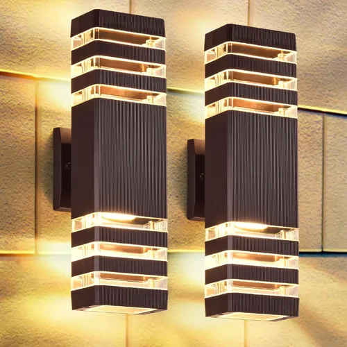 Miniatura 10 de DASTOR Lámpara de Pared Moderna para Exteriores, Luminaria Negra para Exteriores Montaje en Pared, Cuerpo de Aluminio Luces Exteriores para Casa