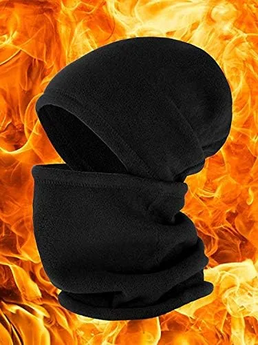 Miniatura 5 de 2 paquetes de forro polar calentador de cuello bufanda a prueba de viento máscara facial de esquí pesado bufanda de invierno para esquí, senderismo
