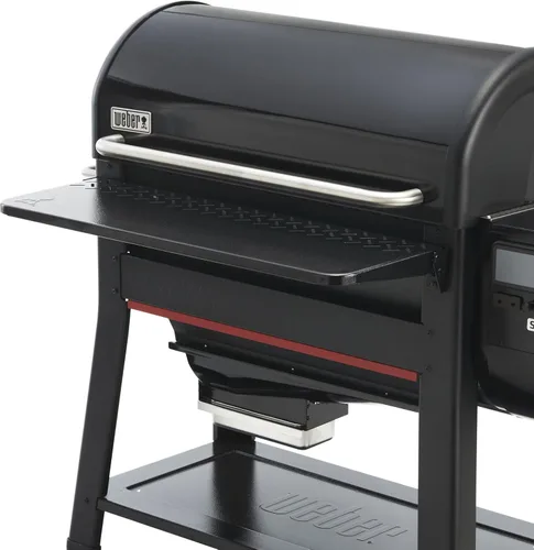 Weber Searwood 600 XL - Mesa frontal plegable de pellets, 36 pulgadas, estante frontal de acero que añade más de 425 pies cuadrados en espacio de