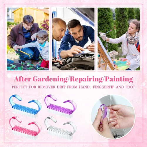 Miniatura 4 de Tanlade - 300 cepillos de uñas con mango a granel, pequeño cepillo de limpieza para uñas, fácil de usar, a granel para hombres y mujeres, pies