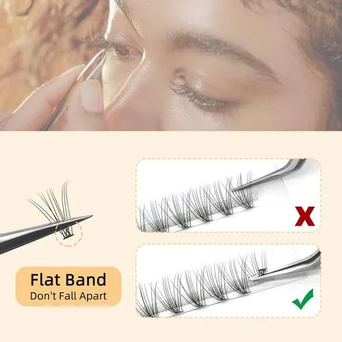 Miniatura 4 de QUEWEL Extensiones de pestañas postizas en racimo, 240 pestañas postizas individuales, rizo 10D-0.10D, de 0.630 pulgadas, sin nudos, suaves
