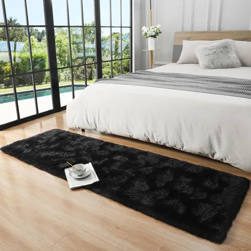 Miniatura 3 de Foxmas Alfombra Runner Suave para Dormitorio y Sala de Estar, 2x6 Pies Alfombras de Área Esponjosas Shag Alfombra de Cabecera para Habitación