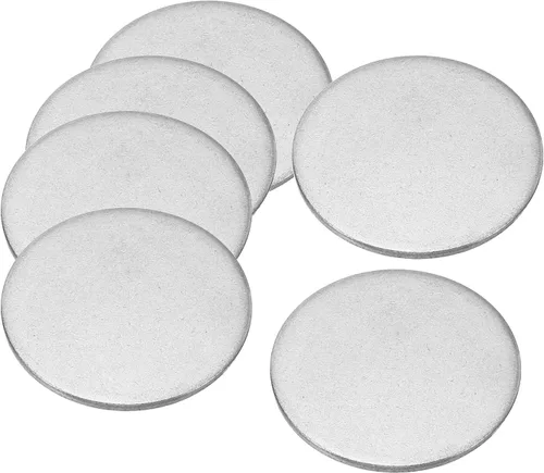 Miniatura 9 de PATIKIL Disco de acero de 1.260 in, 10 etiquetas redondas de metal para estampado en blanco, placa de disco circular circular de metal, placa