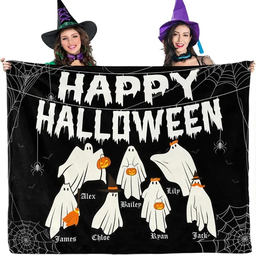 Miniatura 10 de Youltar Regalos temáticos de Halloween, manta de Halloween personalizada con nombre, regalos personalizados de Halloween para mujeres, hombres