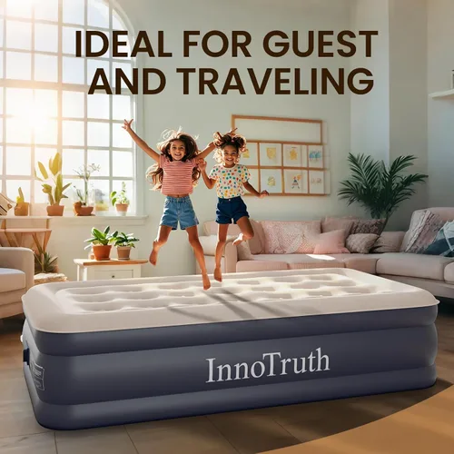 Miniatura 5 de InnoTruth Colchón de aire matrimonial con bomba integrada, ganador del premio Family Choice, colchón inflable, cama de aire elevada de 18 pulgadas