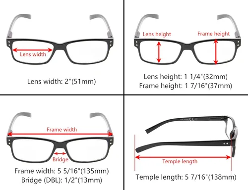 Miniatura 8 de Gafas de lectura, paquete de 5 bisagras de resorte para mujeres y hombres, incluye 3 negras 2 tortugas +0.00