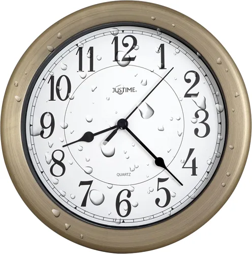 Miniatura 13 de JUSTIME Reloj de pared resistente al agua de 8.5 pulgadas para baño, cocina, barco, caravana, silencioso, sin tictac, funciona con pilas, montaje