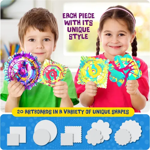 Miniatura 6 de Dan&Darci Kit de Máquina de Arte de Pintura Giratoria para Niños - Artes y Manualidades para Niños, Niñas - Set de Arte y Manualidades Regalo