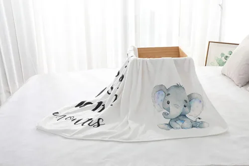 Miniatura 8 de Manta mensual de hitos para bebé, forro polar de felpa orgánica para fotografía de fondo para niño y niña, manta de elefante suave con marco grande
