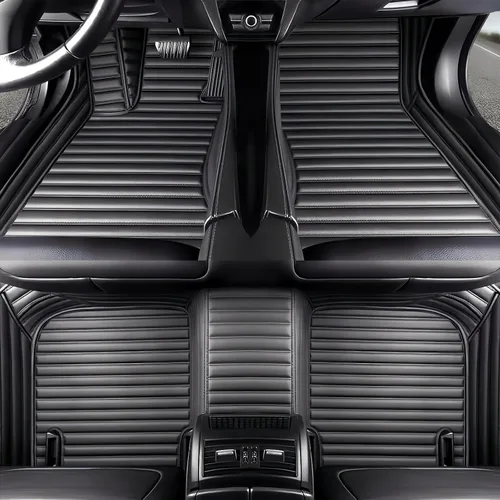 Miniatura 10 de Tapetes de cuero personalizados impermeables para automóvil, sedán, SUV, automóvil deportivo, negro, beige, para hombre y mujer (todo beige, 3D)