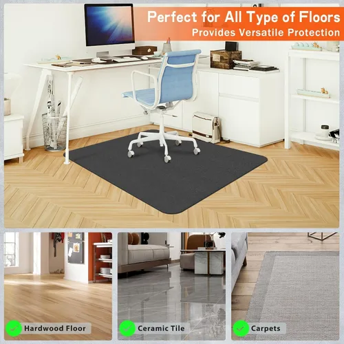 Miniatura 3 de Tapete para silla de oficina para suelos duros, antideslizante, resistente para debajo del escritorio, para suelos de madera dura, 30 x 55 pulgadas