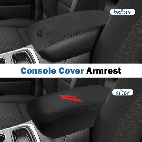 Miniatura 4 de INTGET Funda para reposabrazos de consola central de automóvil para Dodge Durango Accesorios 2011-2020, funda de cuero para reposabrazos, funda