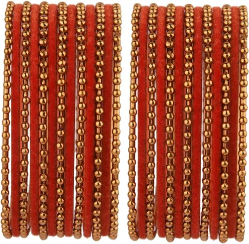 Efulgenz Rakhi Gifts for Sister Boho Oxidized Indian Jewelry Velvet Bangles Set Bracelets Jewelry for Women Girls Raksha Bandhan Gift for Bhabhi